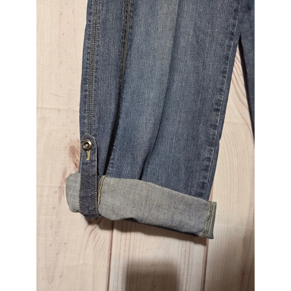 Christopher & Banks Womens Wide Leg Roll Tab Convertible‎ Denim Jeans Size 10